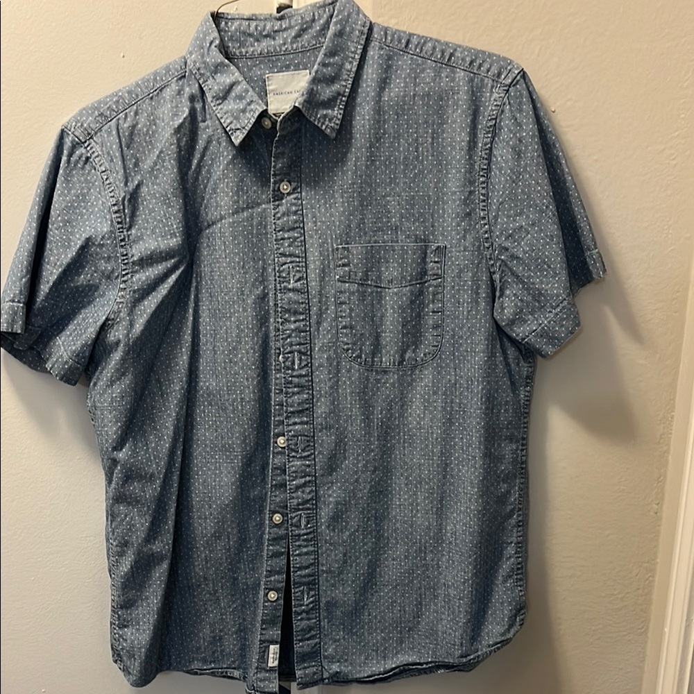 American Eagle Outfitters Blue Casual Button Down Shirt